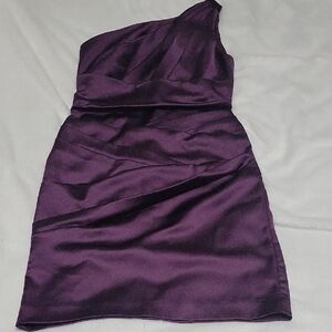 Davids Bridal Size 0-2 Purple One Sleeve Prom Or Party Dress